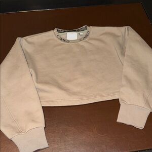 C/MEO Cropped Crewneck Sweatshirt - Beige